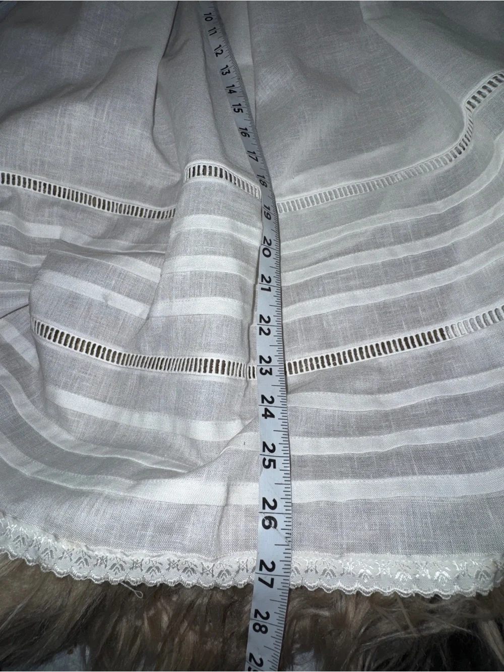 Vintage Authentic Helene Straßer Drindl Apron, White, Size 40 = US Large German